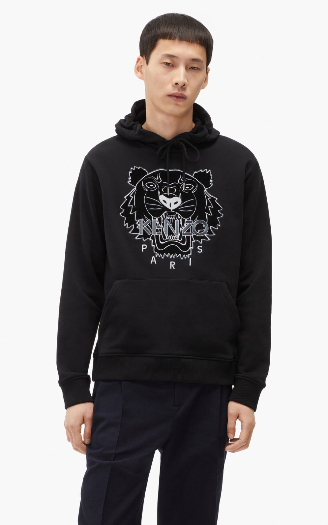 Kenzo The Invierno Capsule Tiger Sudaderas Con Capucha Hombre Negras | 6015789-ZJ